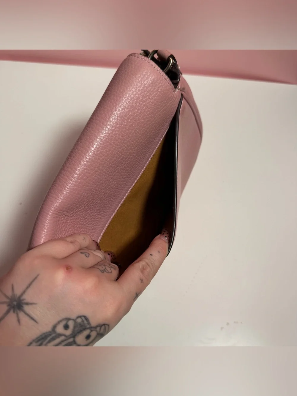 Pink Mauve Coach Lucy crossbody bag purse